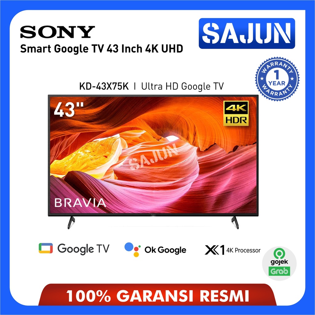 Jual SONY BRAVIA 43X75K 4K UHD HDR Smart Google TV 43 Inch KD43X75K