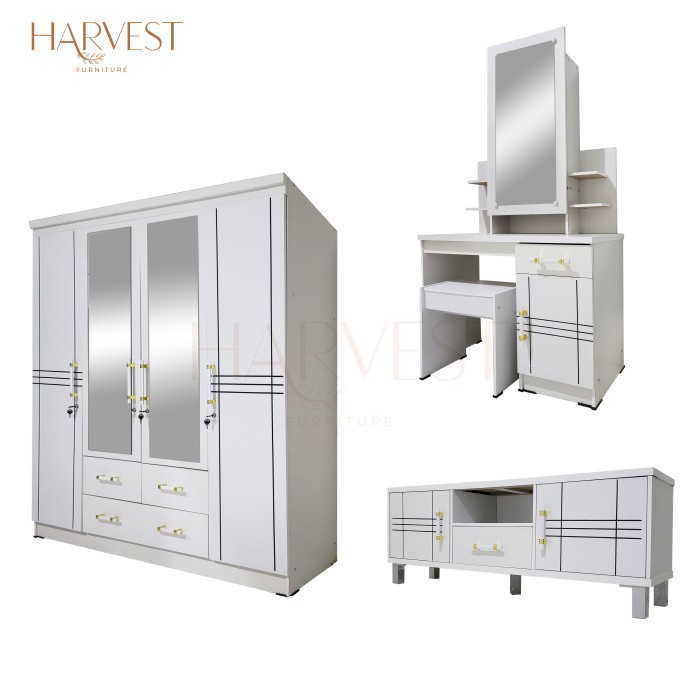 Jual Set Lemari Pakaian 4 Pintu Meja Rias Dan Buffet Original Shopee