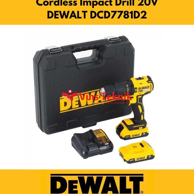 Jual Mesin Bor Baterai Cordless Hammer Drill Dcd7781 Dewalt Dcd7781D2 ...