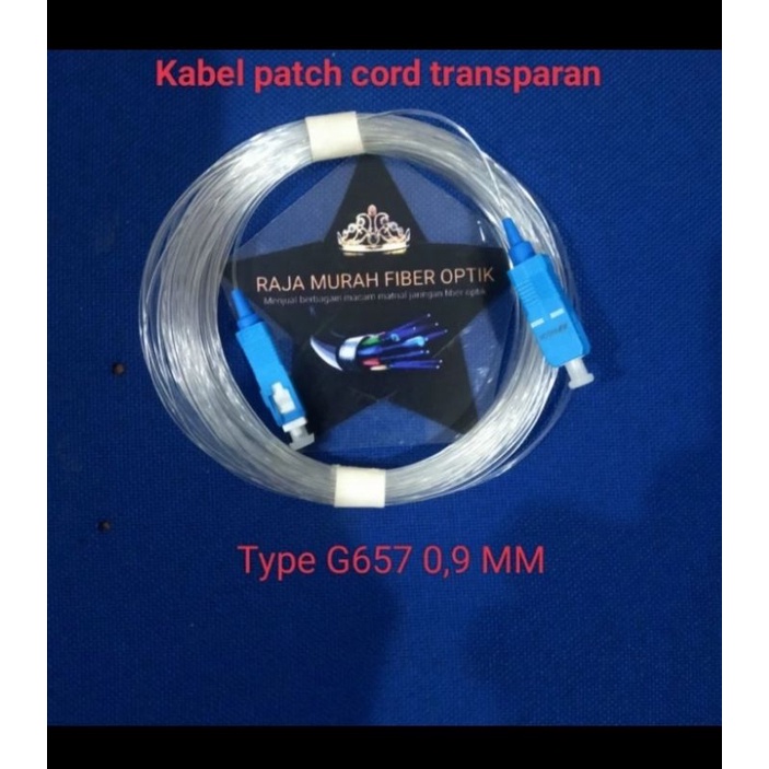 Jual kabel transparan Patch cord SC upc panjang 20 meter 0,9 mm ...