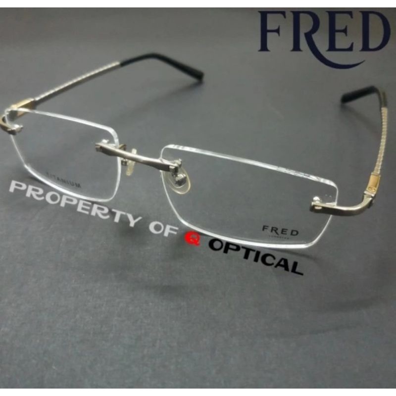 Jual Kacamata Frame Titanium Rimless FRED Samoa 002 F2 Silver Chrome ...