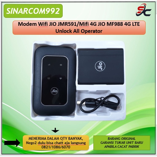 Jual MODEM Mifi 4G JIO Wifi JIO JMR591 / MF988 4G LTE Unlock All Operator Shopee Indonesia
