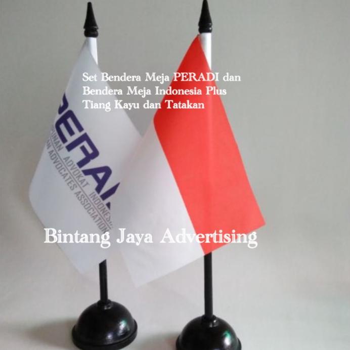 Jual Bendera Meja Set Peradi Dan Indonesia Merah Putih Plus Tiang Kayu Ready Shopee Indonesia