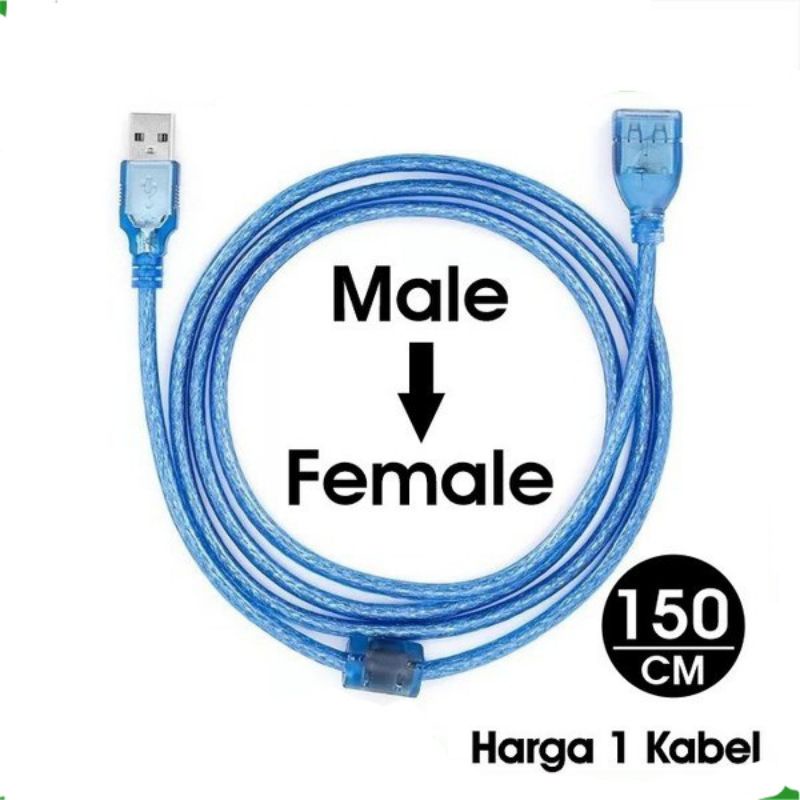 Jual Kabel Usb 2 0 Male To Female Extension Sambungan Perpanjangan 1 5m Cable 1 5 Meter