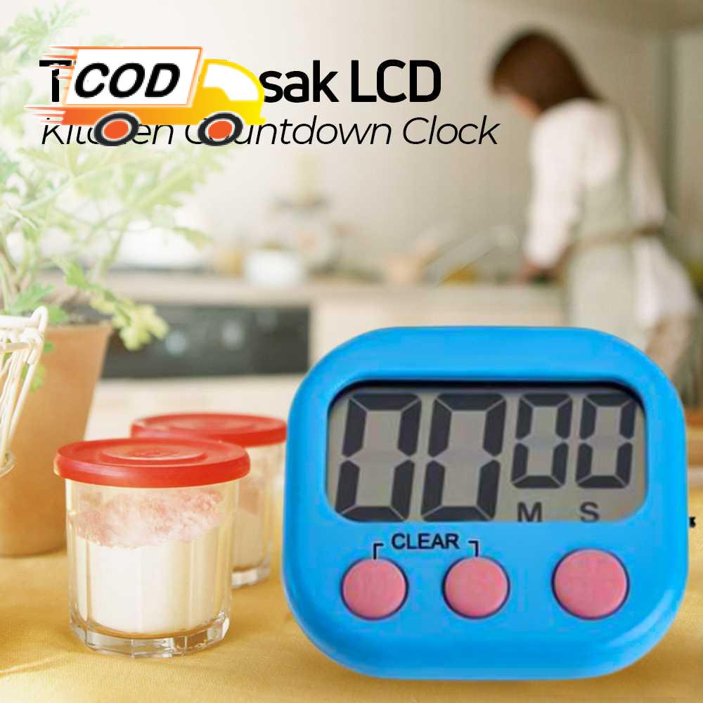 Jual Timer Masak Dapur Meja LCD Bunyi Suara Alarm Keras Hitung Mundur ...