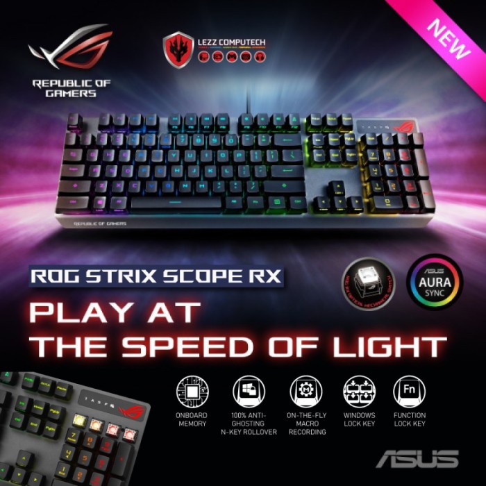 Jual ASUS ROG STRIX SCOPE RX RED Mechanical Gaming Keyboard | Shopee ...