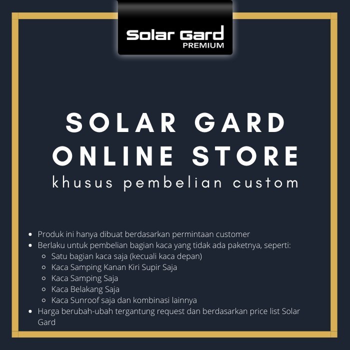 Jual Terlaris Kaca Film Solar Gard Untuk Custom Solargard Shopee