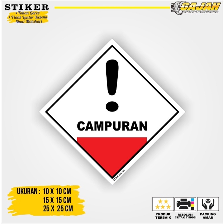 Jual Stiker Simbol Label K Limbah B Hazmat Campuran Shopee Indonesia