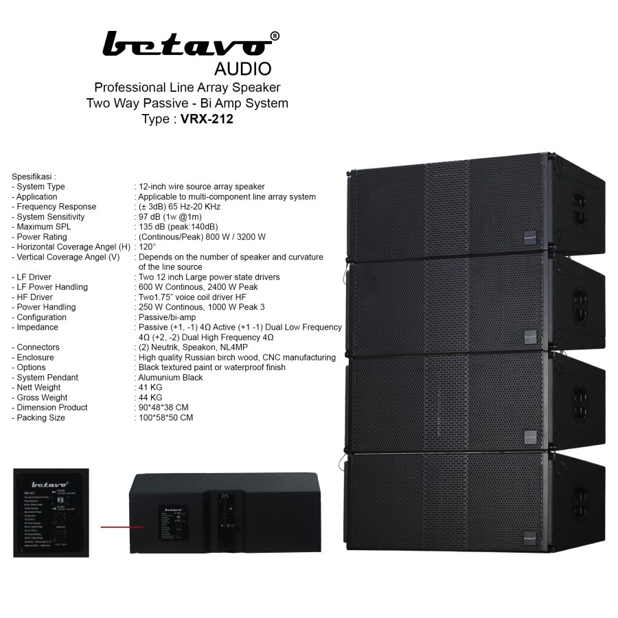 Jual Speaker Line Array Betavo VRX 212 Bi Amp Two Way | Shopee Indonesia