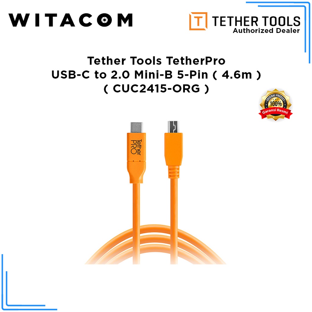 Jual Tether Tools TetherPro USB Type-C To 2.0 Mini-B 5-Pin ( CUC2415 ...