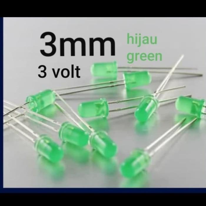 Jual 3mm hijau lampu led 3 mm hijau nyala hijau green diffused led ...