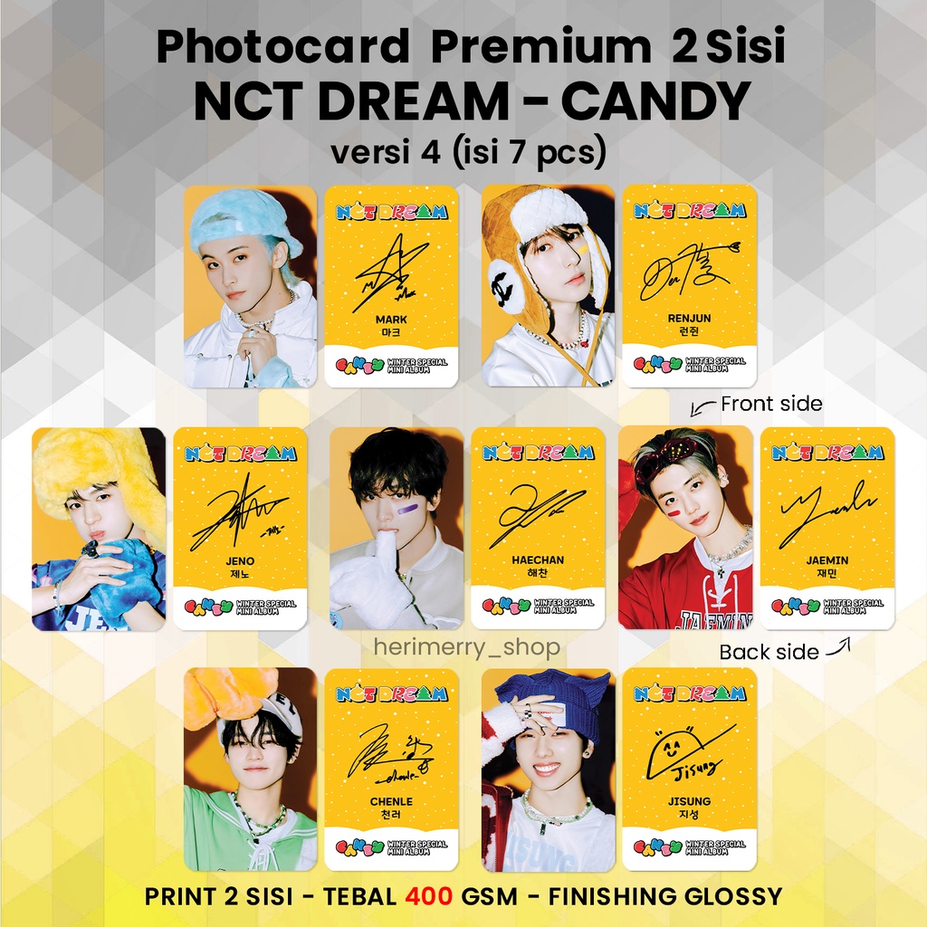 Jual Isi Pcs Photocard Nct Dream Candy Potocard Premium Sisi