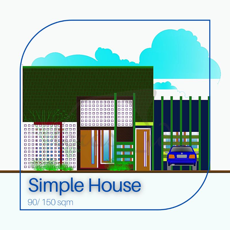 Jual Gambar denah tampak rumah tinggal cantik | Shopee Indonesia