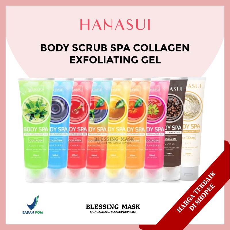 Jual HANASUI Body Spa Exfoliating Gel With Collagen 300mL kemasan