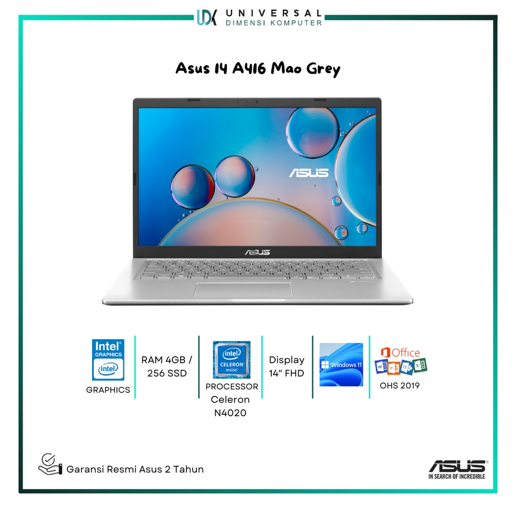 Jual Asus Vivobook A Mao Fhd N Gb Ssd W Ohs Shopee