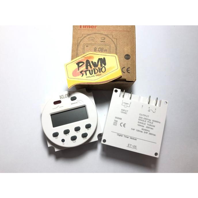 Jual Terlaris!!! Timer Digital 12V Dc 16A Programable Switch Auto On