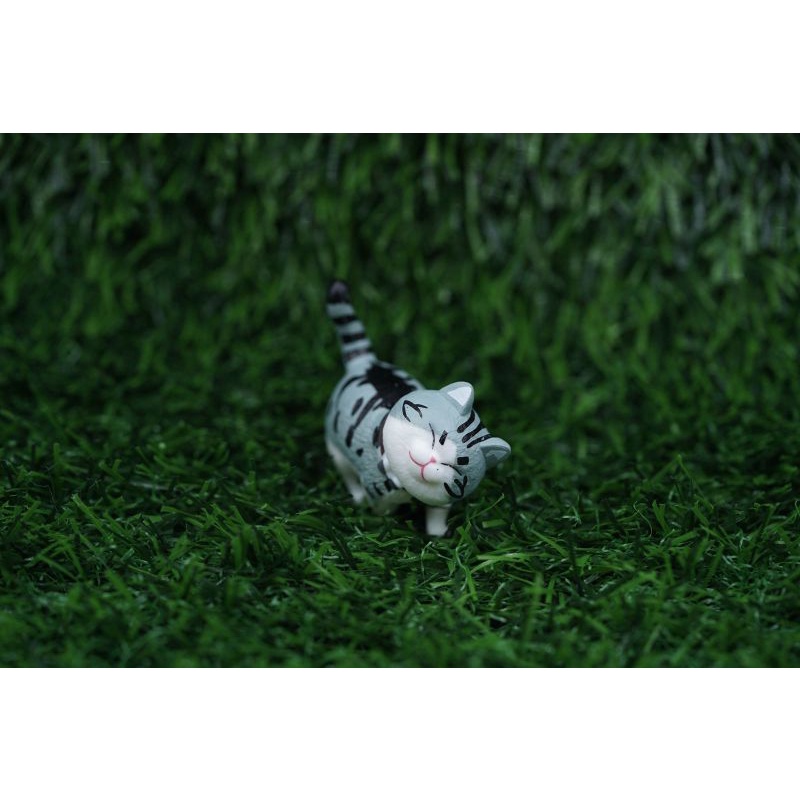Jual Mainan Pajangan Kucing Belang Abu Cat Kecil Lucu Figure Mini ...