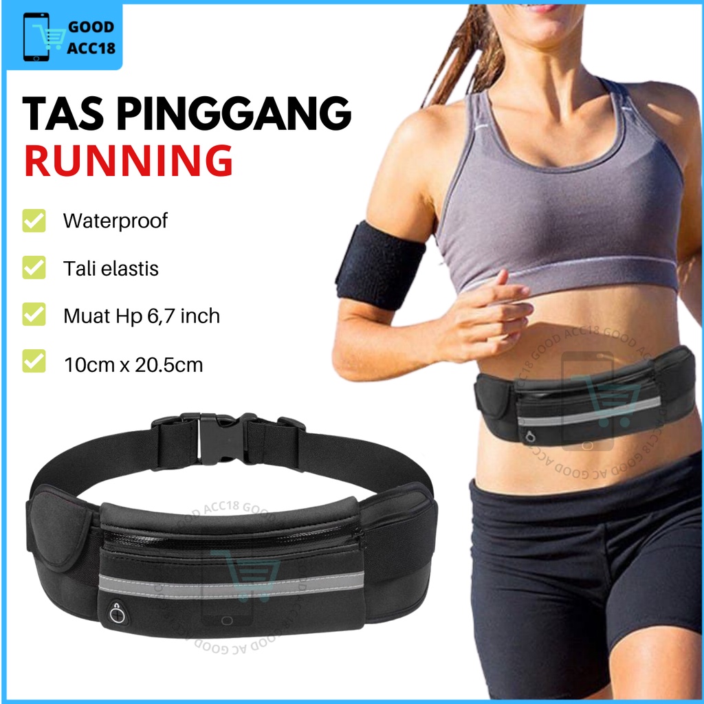 Jual Tas pinggang olahraga lari running jogging sepeda waterproof ...