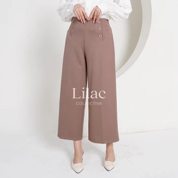 Yu Mi Basic Kulot Kancing By Lilac C1784 Kulot Highwaist Scuba Premium Office Pants Kulot Basic