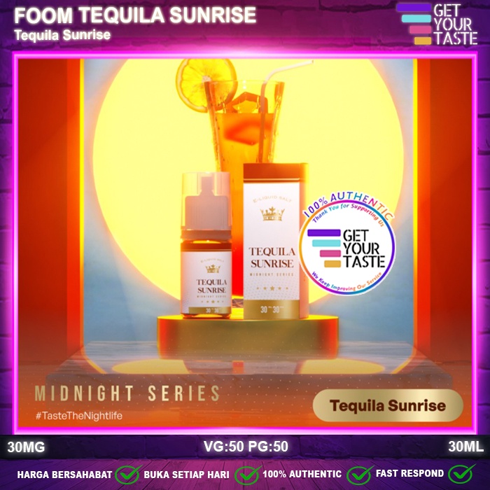 Jual Liquid Foom Tequilas Sunrise Salt Nic 30ML Midnight by Flooid x RV