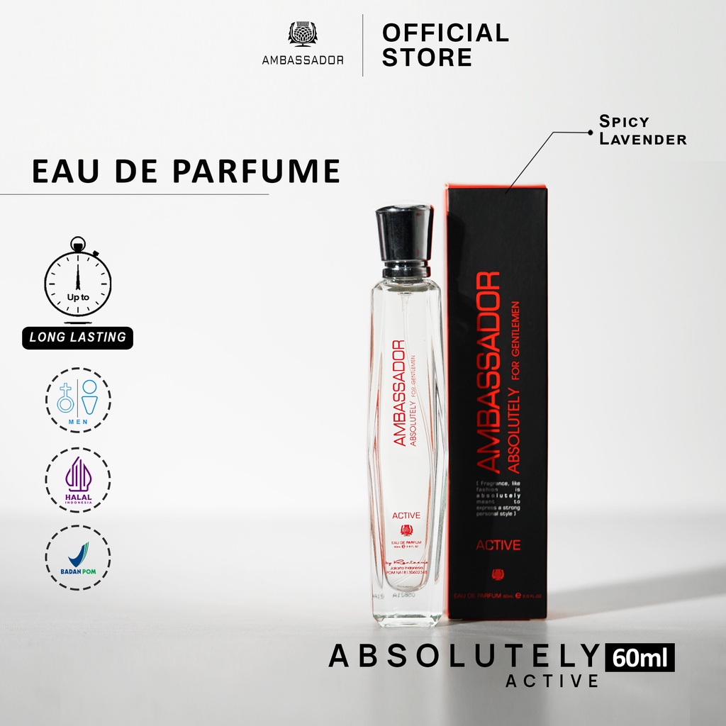 Jual Ambassador Eau De Parfume Absolutely Active - 60ml | Shopee Indonesia