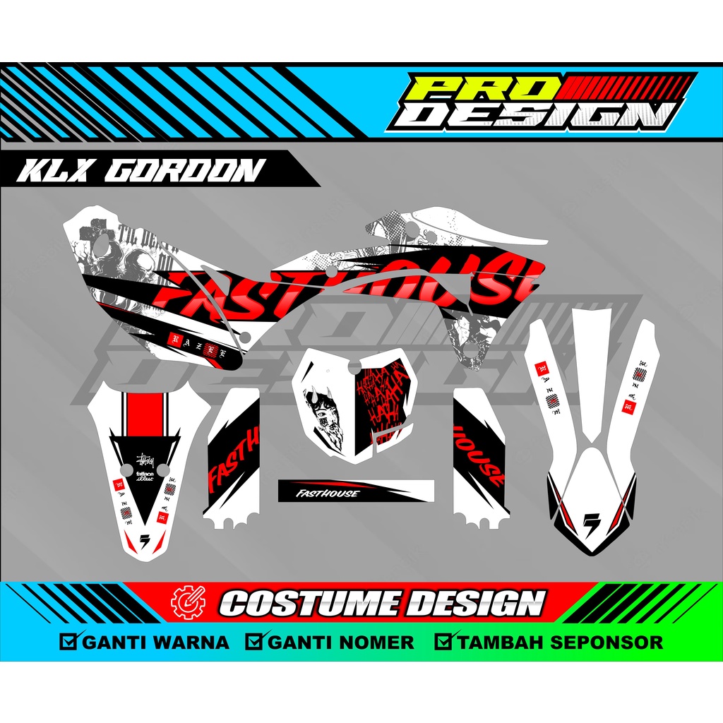 Jual DECAL KLX GORDON DECAL GORDON SUPERMOTO FULL BODY CUSTOME DESAIN