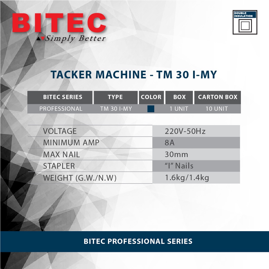 Jual BITEC Mesin Paku Listrik Tacker Machine 30mm Paku Jenis I Garansi ...