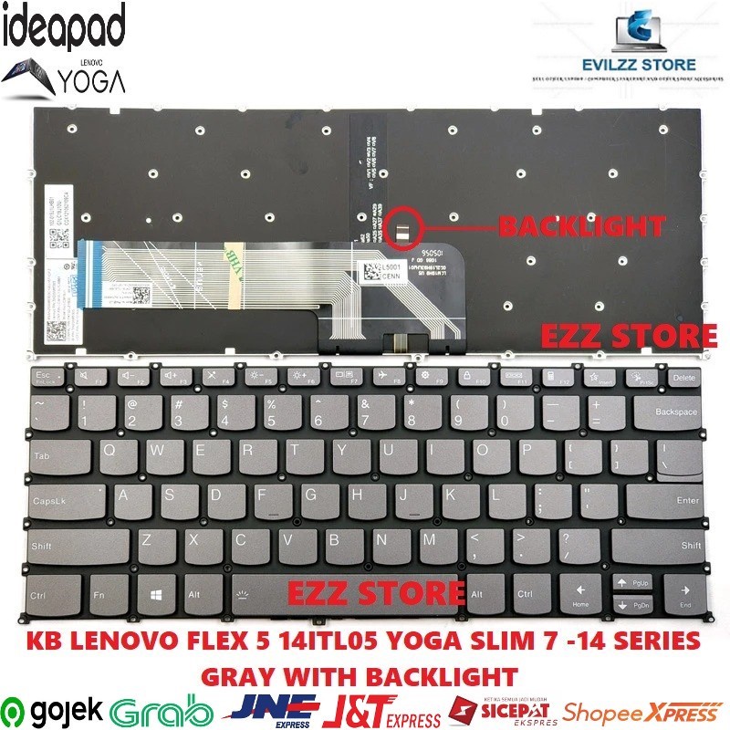 Lenovo Ideapad Slim Teclado Compatible Para Lenovo Yoga Slim
