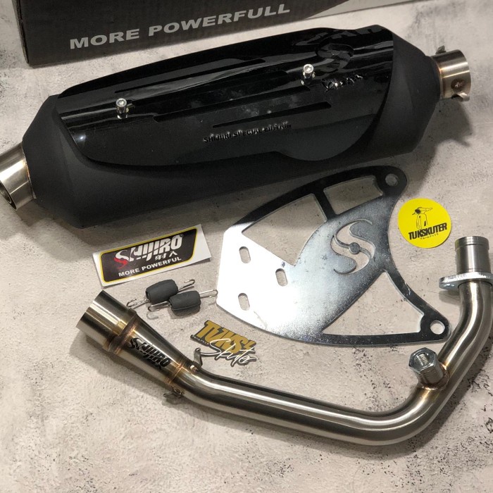 Jual Knalpot Shijiro Standar Racing Special Black Edition Vespa Matic ...