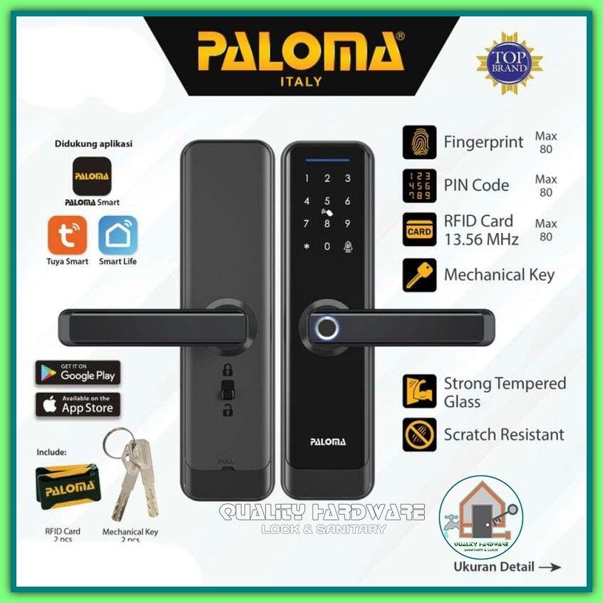 Jual Kunci Pintu Digital Paloma QHDLP 3121 Smart Digital Wifi ...