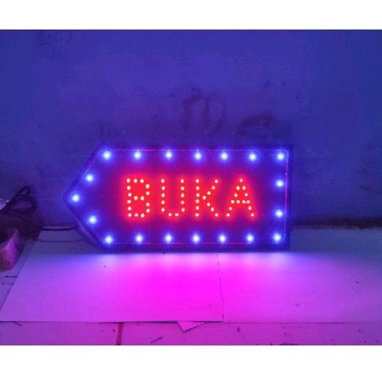 Jual Lampu Tulisan Led Buka New Model Sign Shopee Indonesia 1366