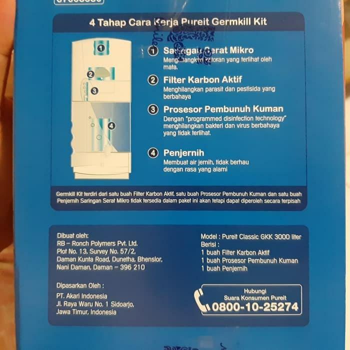 Jual Unilever Pureit Pure It Classic Germkill Kit Filter 3000L 3000 L ...