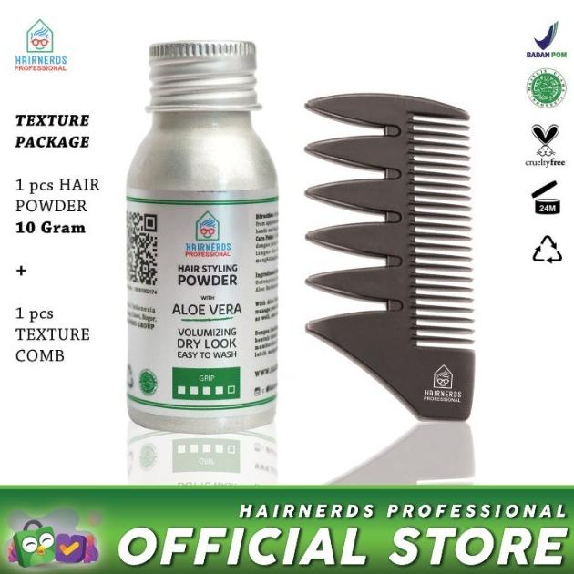 Jual Hairnerds Professional Powder + Texture Comb / Styling Comb ...