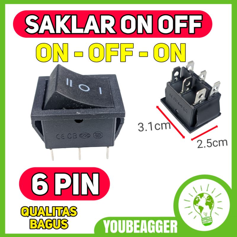 Jual Switch on off 6 PIN besar ON OFF ON | Shopee Indonesia