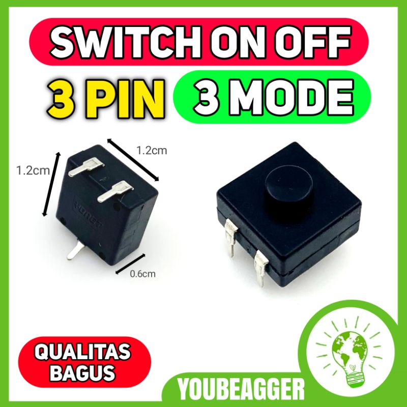 Jual Saklar tombol On off 3 mode 3 Kaki | Shopee Indonesia
