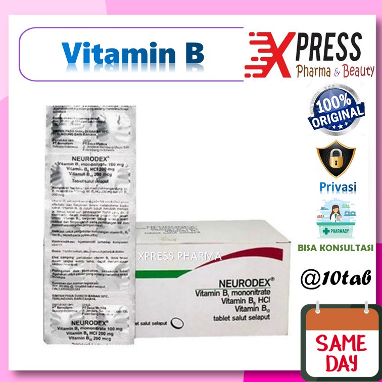 Jual ⚡XPRESS⚡ Neurodex STRIP 10 Tablet Obat Vitamin B Komplek Komplex ...