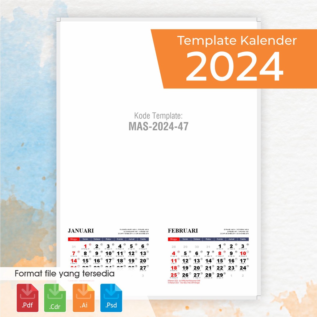 Jual Kalender 2024, Lengkap Dengan Kalender Jawa, Hijriyah 1445, China ...