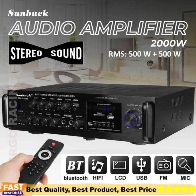 Jual Power Amplifier Karaoke Bluetooth Equalizer Home Theater Fm 2000W
