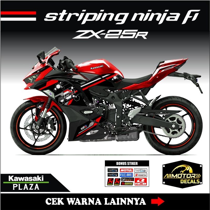 Jual Decal Sticker Kawasaki Ninja Zx R Striping Motor Ninja Fi Zx R Desain Abstrak Segi