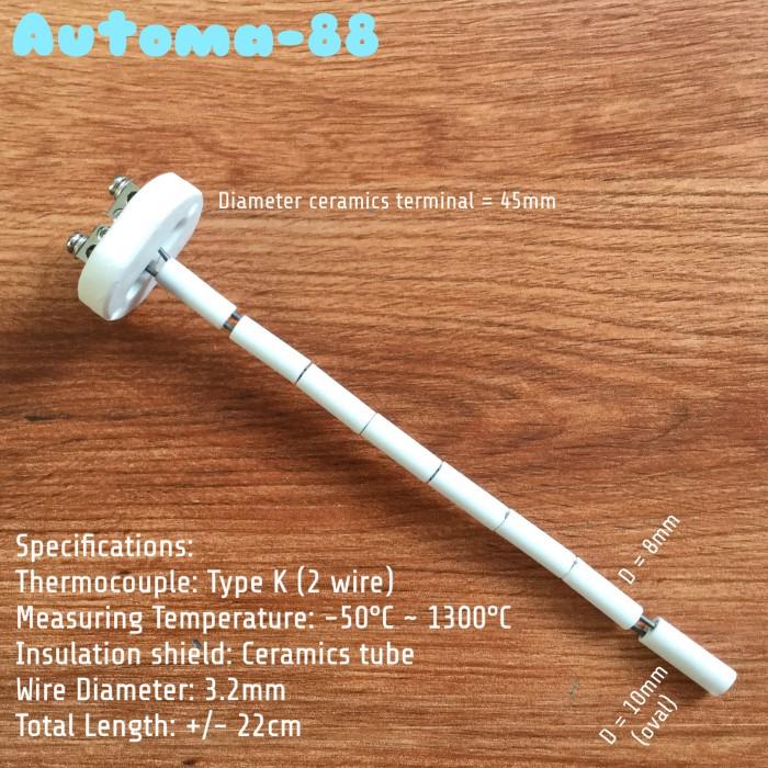 Jual Indt High Temperature Sensor Thermocouple Type-K 1300C Keramik ...