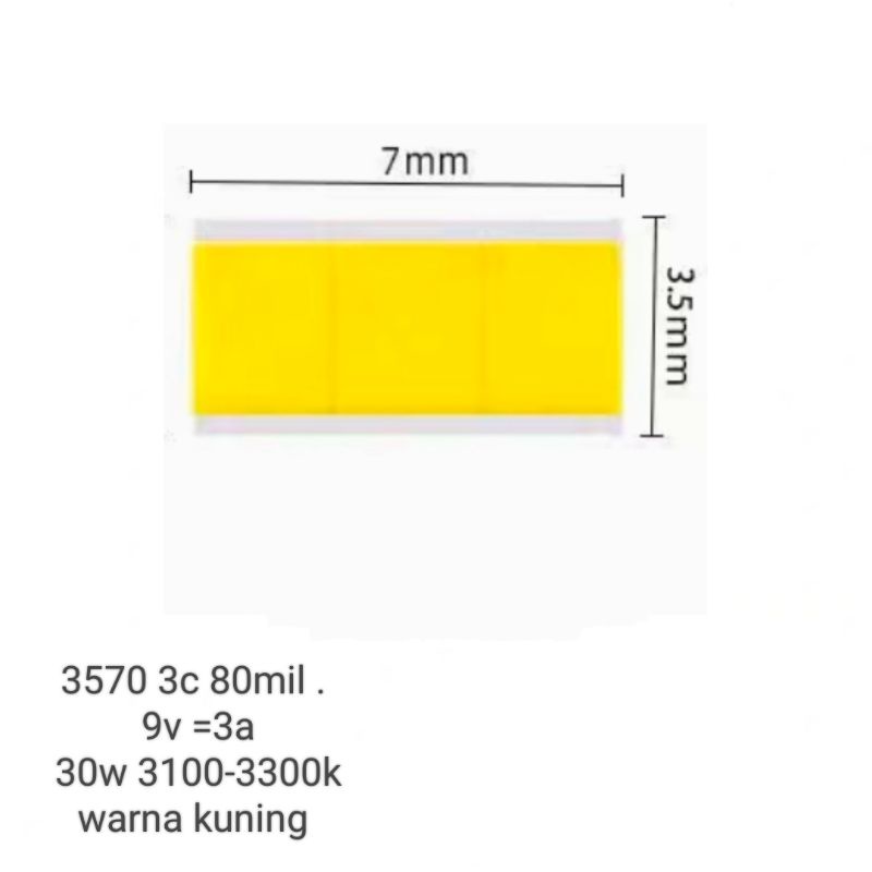 Jual LED KUNING LEMON UPGRADE 7035 GOLD PAD BEST QUALITY 30W.9-10,2v ...