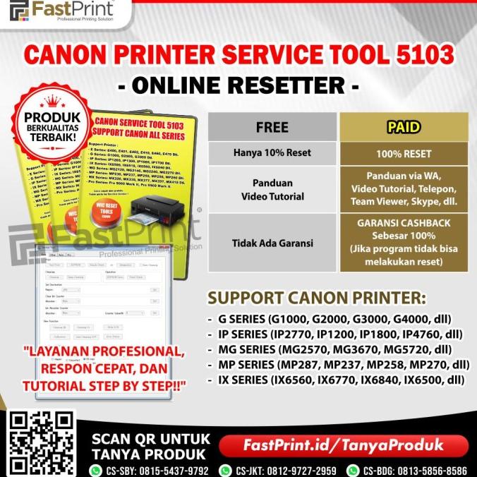 Jual WIC Waste Ink Pad Counter Resetter Canon Service Tool ffs01