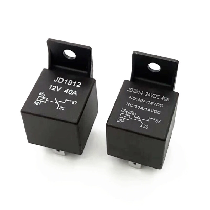 Rel&egrave; Auto 12V 40A - Kit 3 Pezzi Con Presa SPST 4 Pin Per Ventole, Luci, Alzacristalli