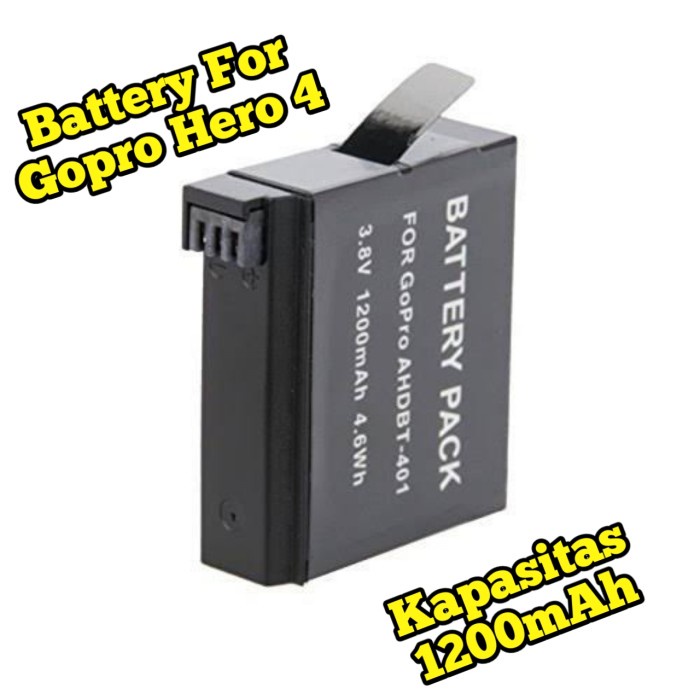 Jual Baterai Battery Gopro Hero 4 Replacement Batrai Cadangan 1200mah ...