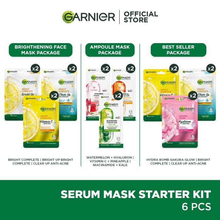 Jual Mask Garnier Serum Face Mask Starter Kit | Shopee Indonesia