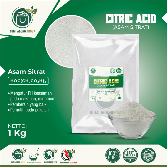 Jual CITRIC ACID CITRUN SITRUN 1KG FOOD GRADE ASAM SITRAT 1 KG