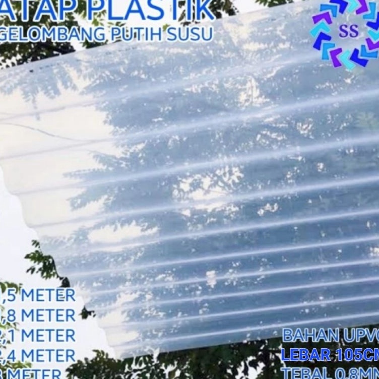 Jual Atap Plastik Gelombang Asbes Kecil Putih Susu Transparan Tebal 08mm 08 Lebar 1 Meter 4406