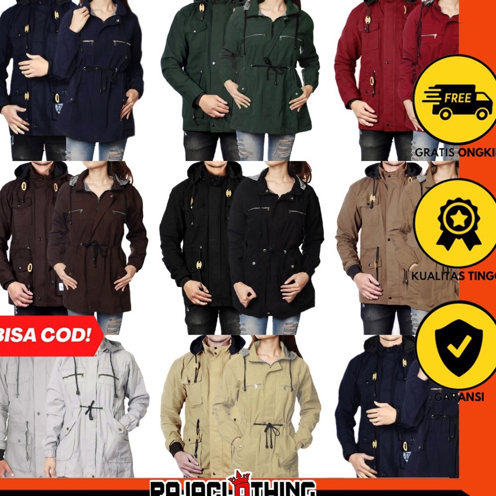 Jual Harga Promo Rcl Jaket Parka Polos Pria Wanita Jaket Couple Parka Jaket Parka Pasangan