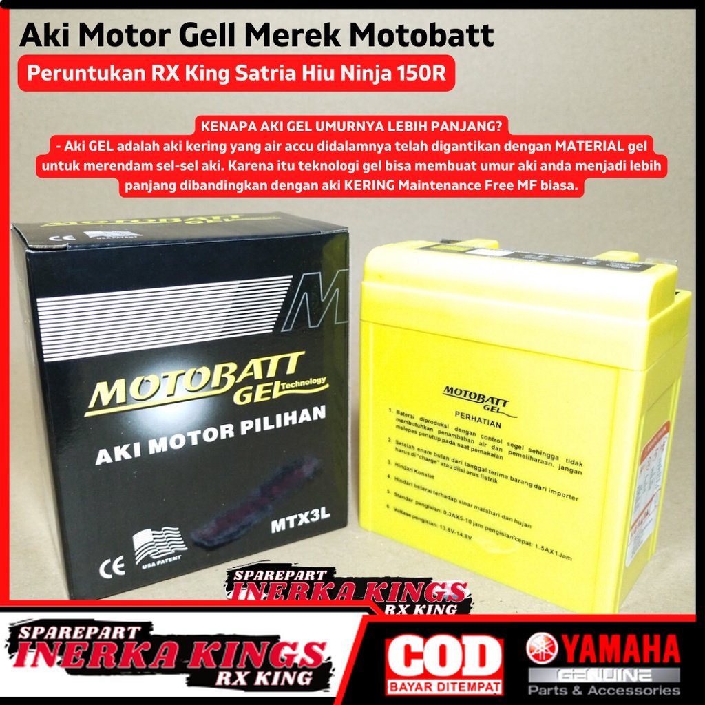 Jual Aki Accu Kering Motobatt Motobat Untuk Rx King Series Ninja 150