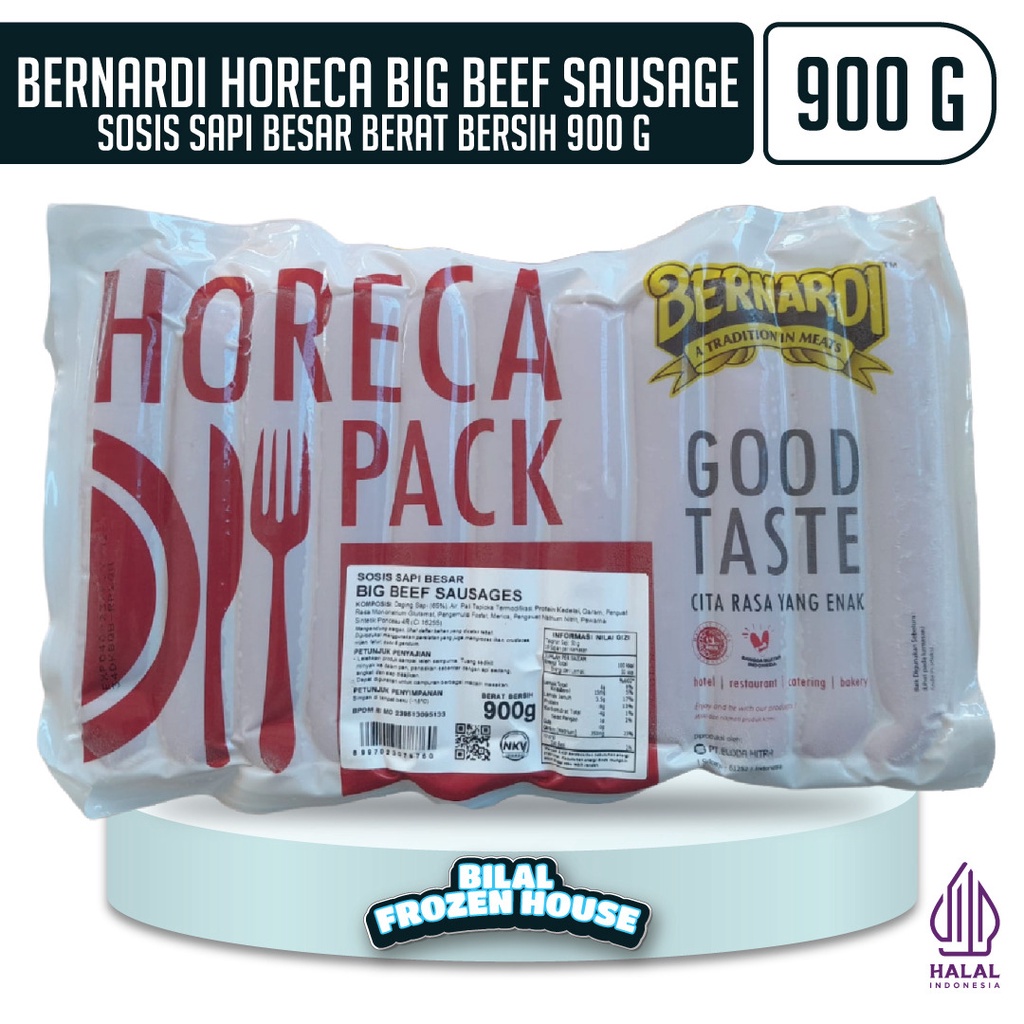 Jual Bernardi Horeca Pack Big Beef Sausage Sosis Sapi Besar 900gr